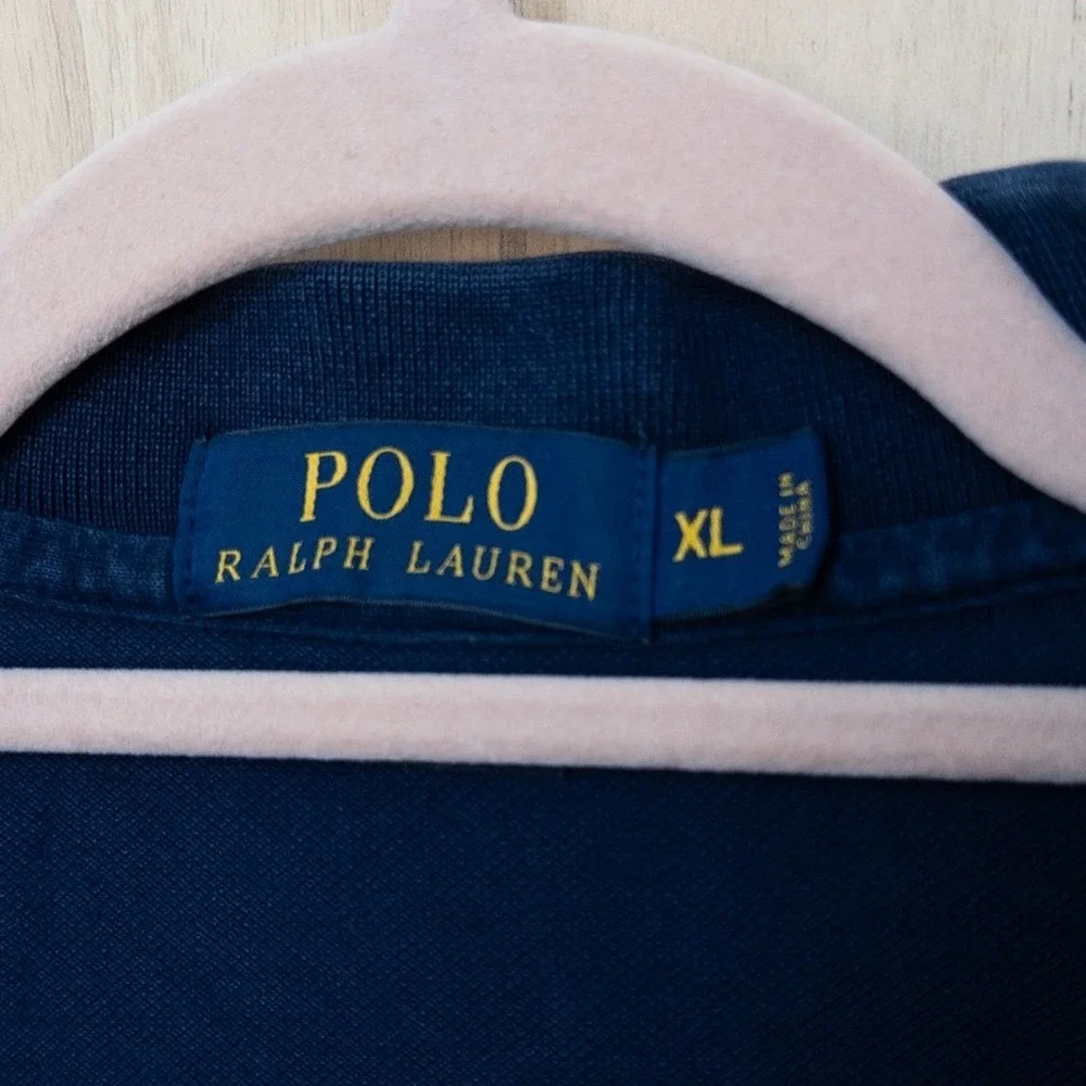 Polo Ralph Lauren Mens Short Sleeve Polo Shirt XL Navy Pima Stretch Preppy Golf